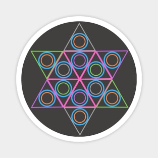 Triangle & Circle Star Teture Magnet